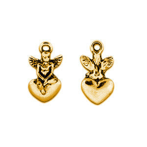 Angel on Heart Gold Plated Charms